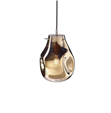 1745*Lampara de living de vidrio ahumado Gold/Golden