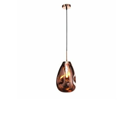 1746*Lampara de living de vidrio ahumado RoseGold