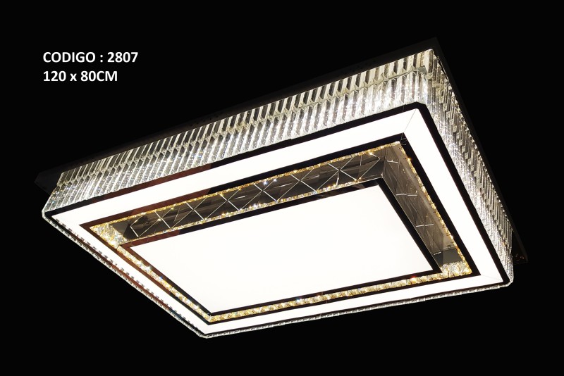 2807*Plafon de cristal rectangular