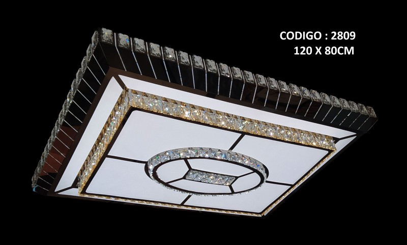 2809*Plafon de cristal rectangular