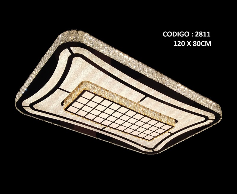 2811*Plafon de cristal rectangular