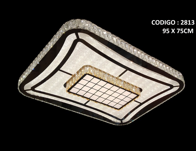 2813*Plafon de cristal rectangular