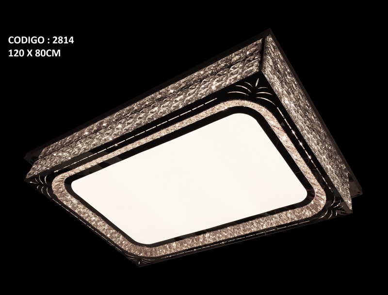2814*Plafon de cristal rectangular