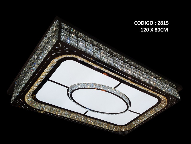 2815*Plafon de cristal rectangular