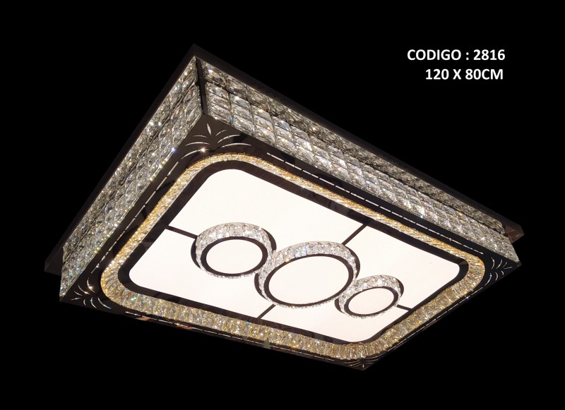 2816*Plafon de cristal rectangular