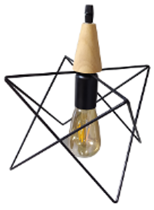 2772*Lampara living metal-madera "Estrella"