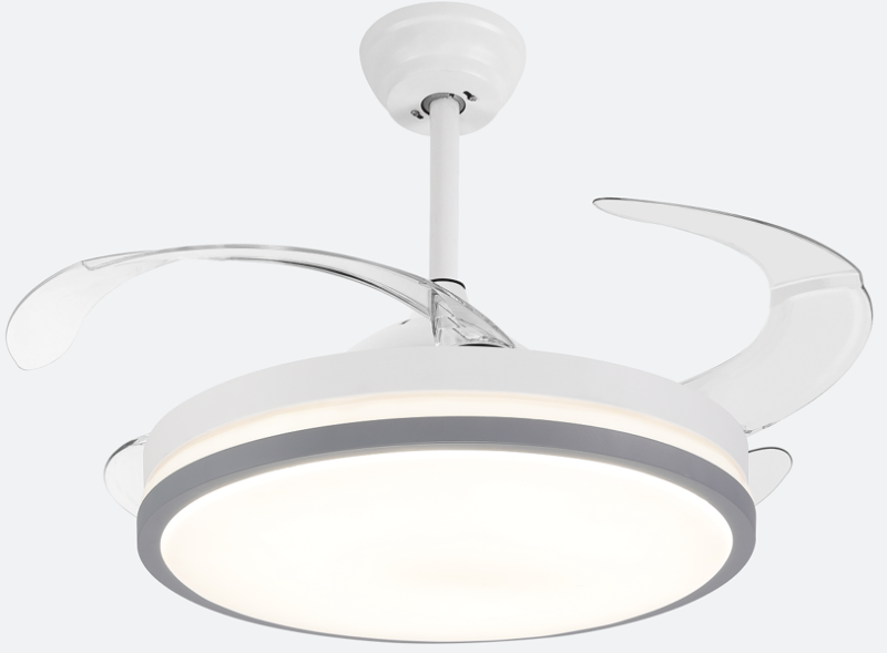 3472*Ventilador blanco/gris c/LED