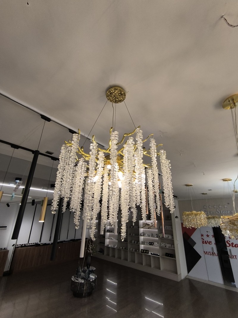 4338*Lampara moderna dorada Ø60 socket G9*9