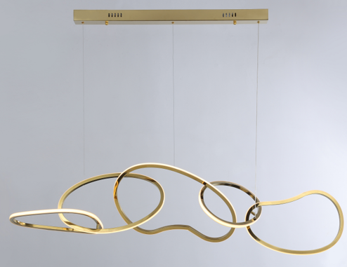 5140*Lampara de living moderna dorada 5 aros